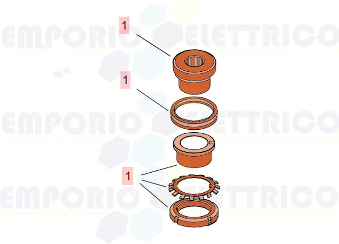 faac ricambio gruppo boccole scatola 750 cp 63003326