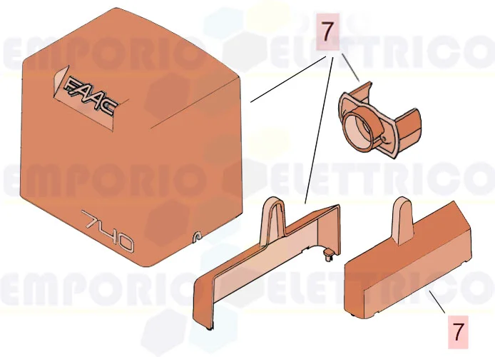 faac ricambio gruppo coperchio e carter paramani 740/7 63003321