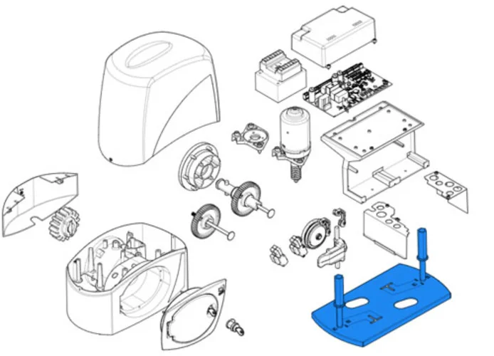 came repuesto base de anclaje motorreductor bx 119ribx049