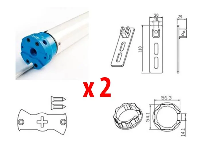 came 2 x kit motor tubular para persianas mondrian 5 230v uy0019 001uy0019