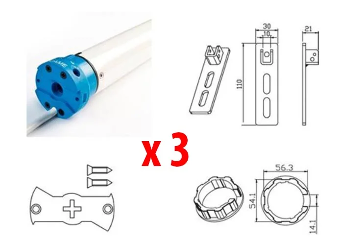 came 3 x kit motor tubular para persianas mondrian 5 230v uy0019 001uy0019