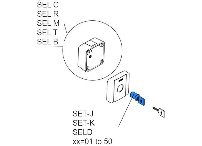 came cerradura con llave set-j sel-c r2151301/50 119R2151301/50