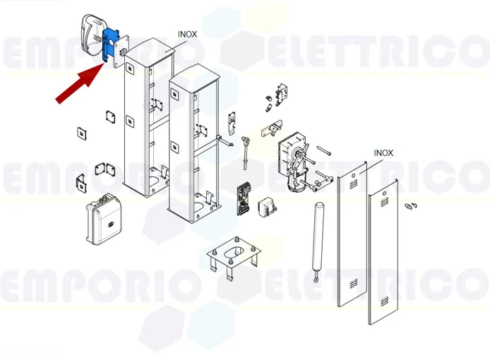 came ricambio flangia attacco asta g03750 119rig167