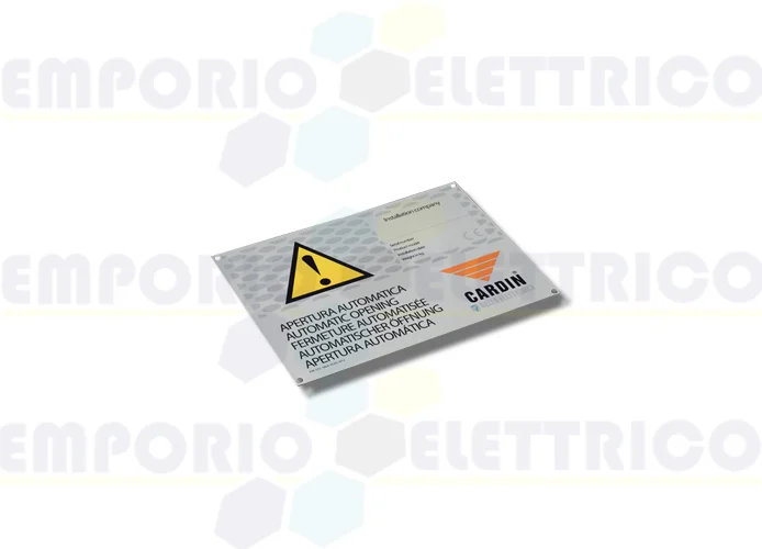 cardin placa de advertencia internacional targa-int