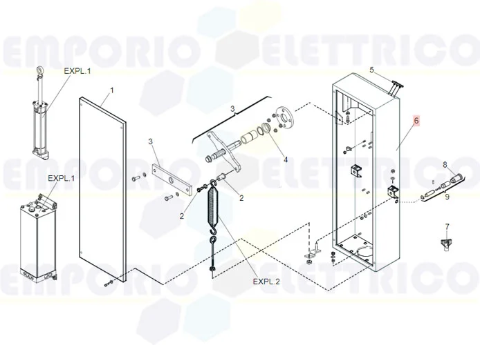 faac ricambio cofano+sportello 615 bpr (ral 2004) 63003466