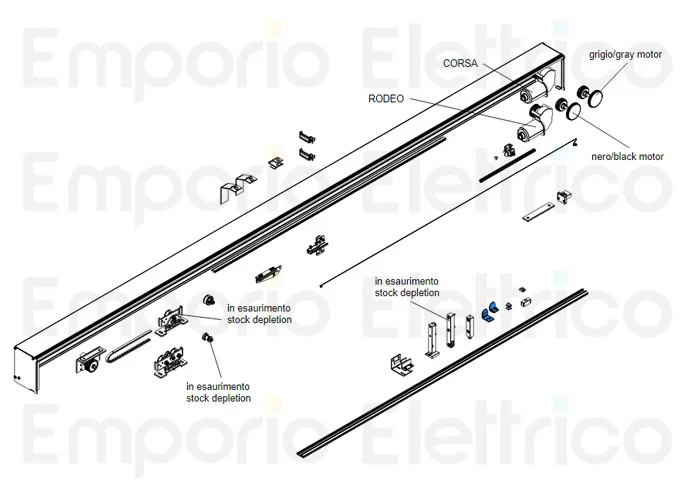  came recambio original bloque deslizante exterior puertas de cristal 119rip024